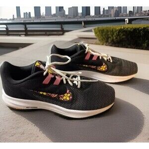 Nike Women's Downshifter 9 Black/Floral Running Shoes